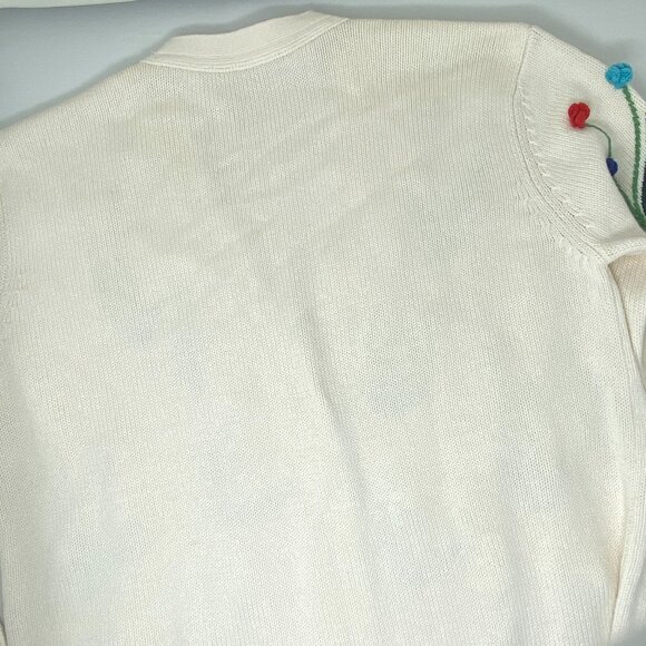 Alice + Olivia Bradford Crochet White Flowers Grandpa Cardigan Large - Picture 12 of 13